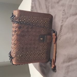 Bottega Veneta Inttreciato Snake Stud Bag